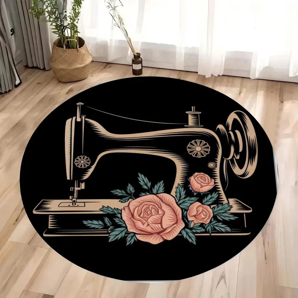 Vintage Sewing Textile - ~O~Karpet Bundar Mesin Jahit Vintage –