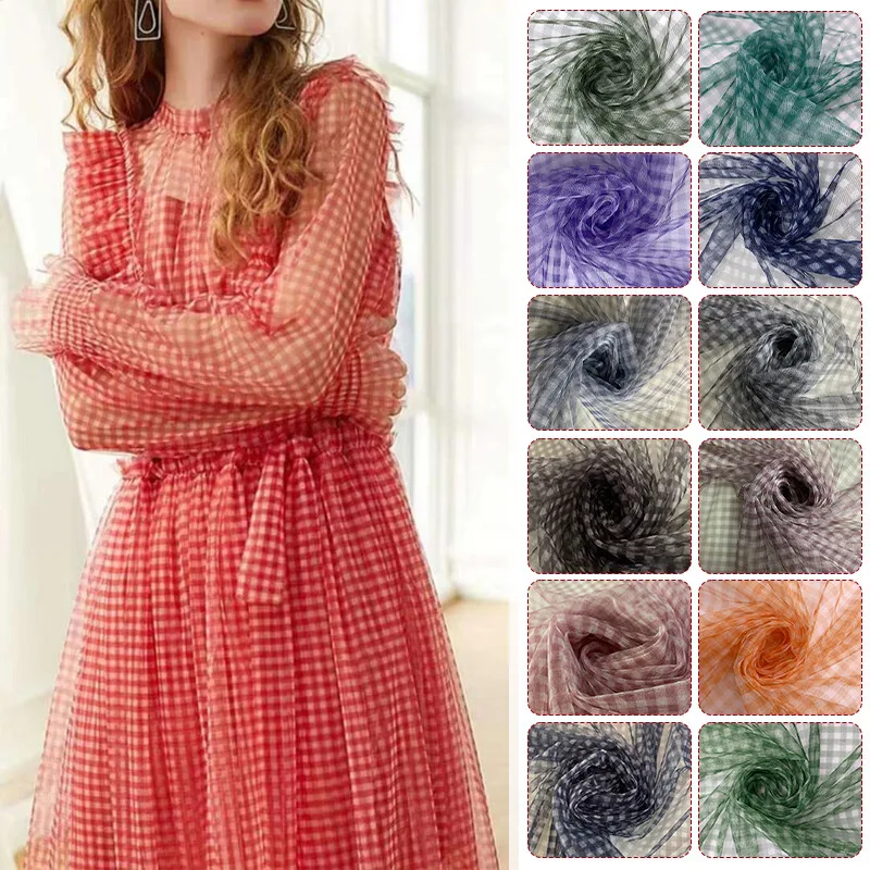 Is Sewing A Textile Craft - 90X150Cm Gaun Transparan Kain Jaring Kotak-kotak