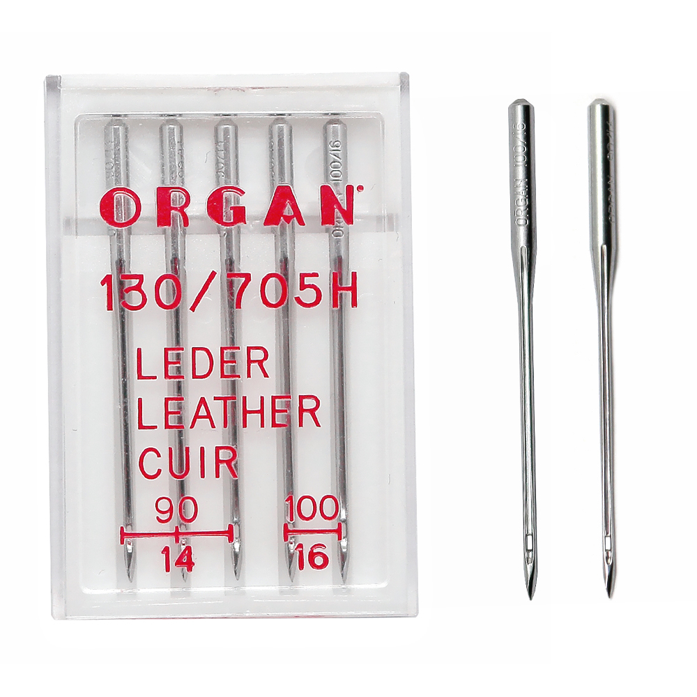 Twin Needle Stretch - 5 Buah/Kotak Jarum Organ Kulit 130/705H
