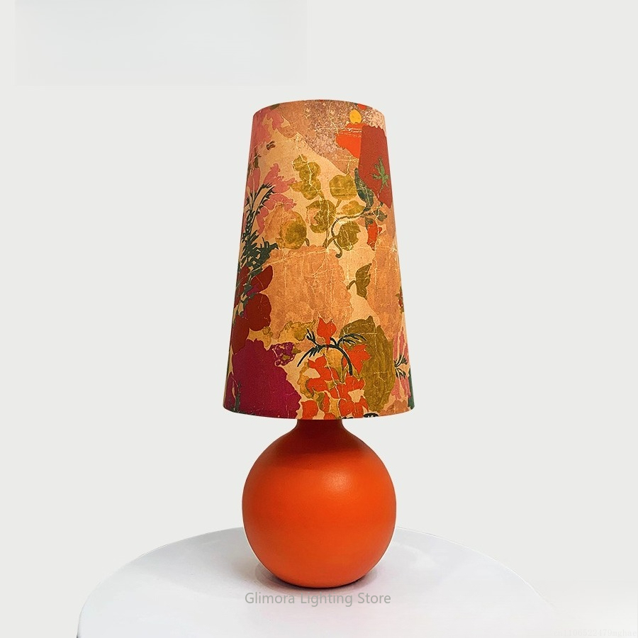 Century Textile & Sewing Supply - Lampu Meja Bola Oranye: Kain Liberty