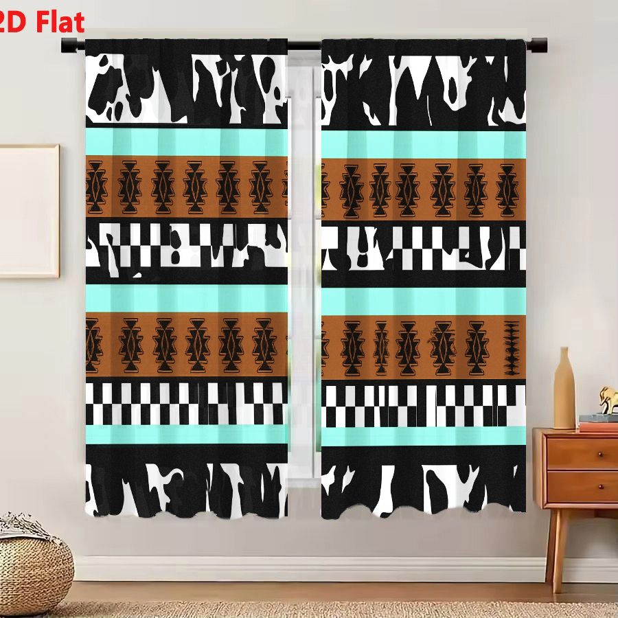 Century Textile & Sewing Supply - 2 Buah Tirai 2D Pola Tribal