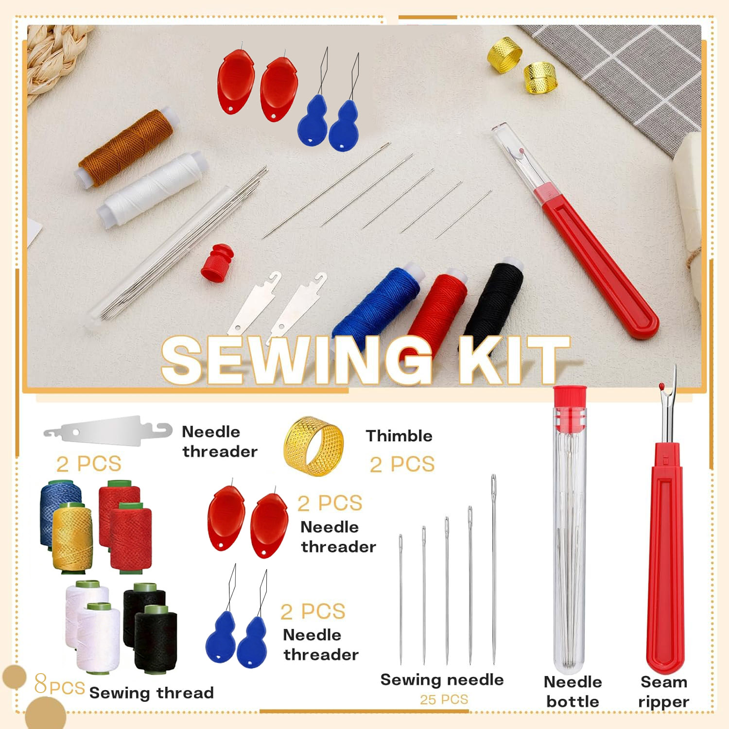 Sewing Garments - 43pcs Set Jarum Jahit Mata Besar