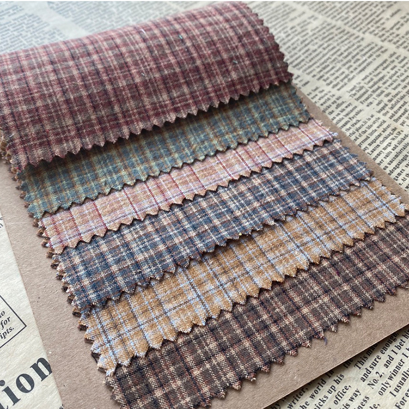 Vintage Sewing Textile - Kain Katun Kotak-kotak 100x145cm Kain Tartan