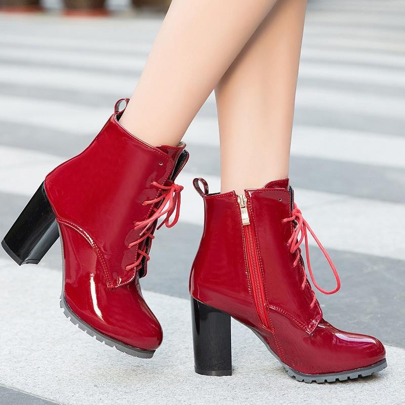 Sepatu bot pendek wanita, sepa - Sewing Front Zipper ulasan dan harga