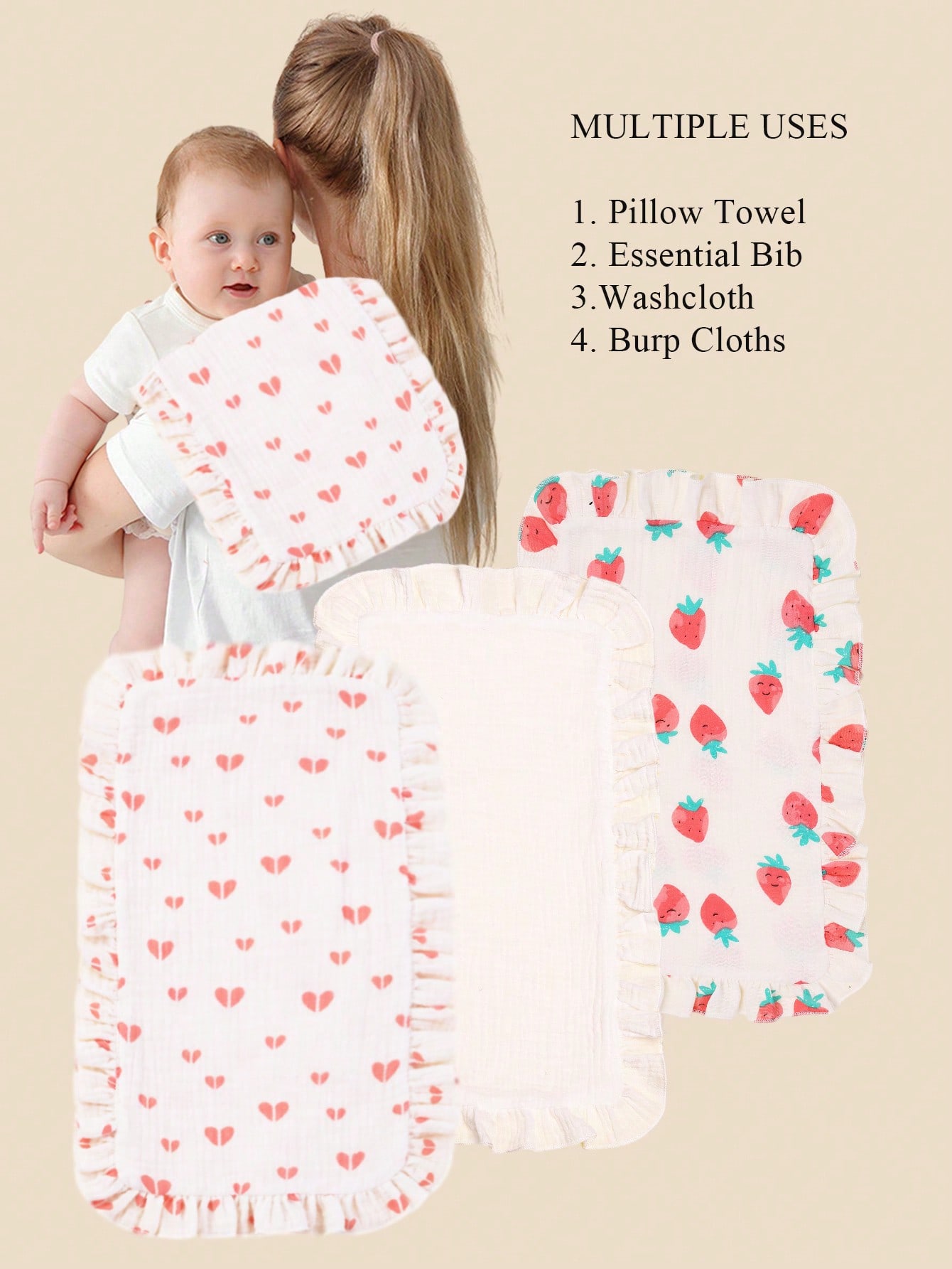 3Pcs/Set Kain Muslin Katun Lem - Shoulder Pad Set In ulasan dan harga