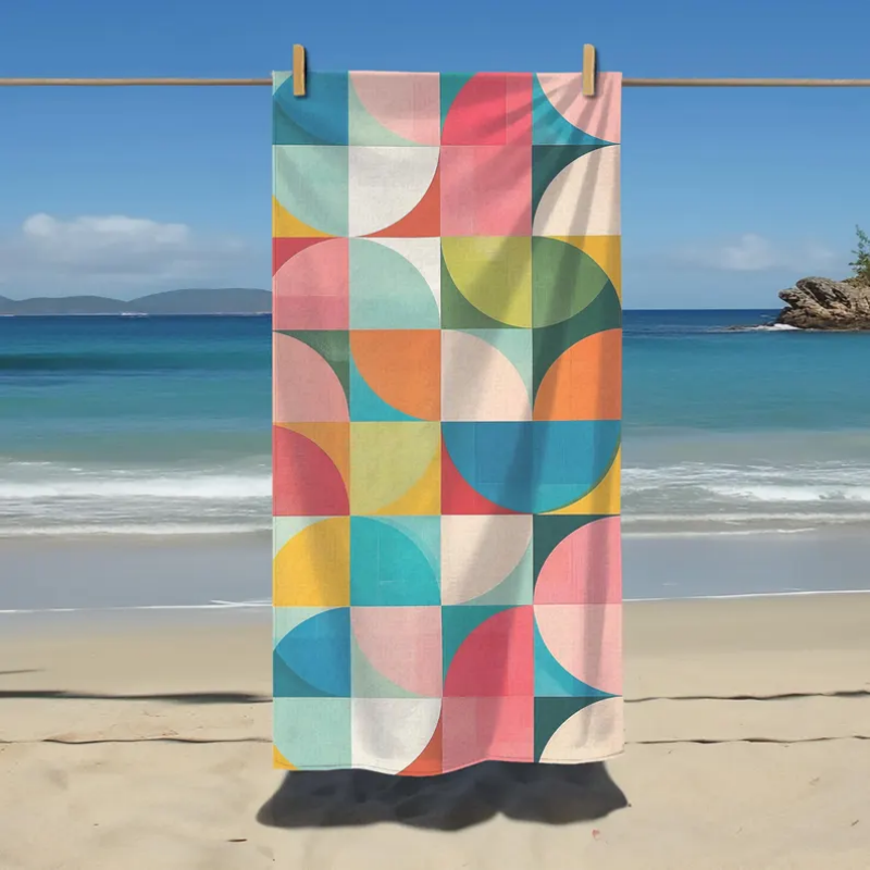 Handuk Pantai Bergaris Geometr - Century Textile & Sewing Supply ulasan dan harga