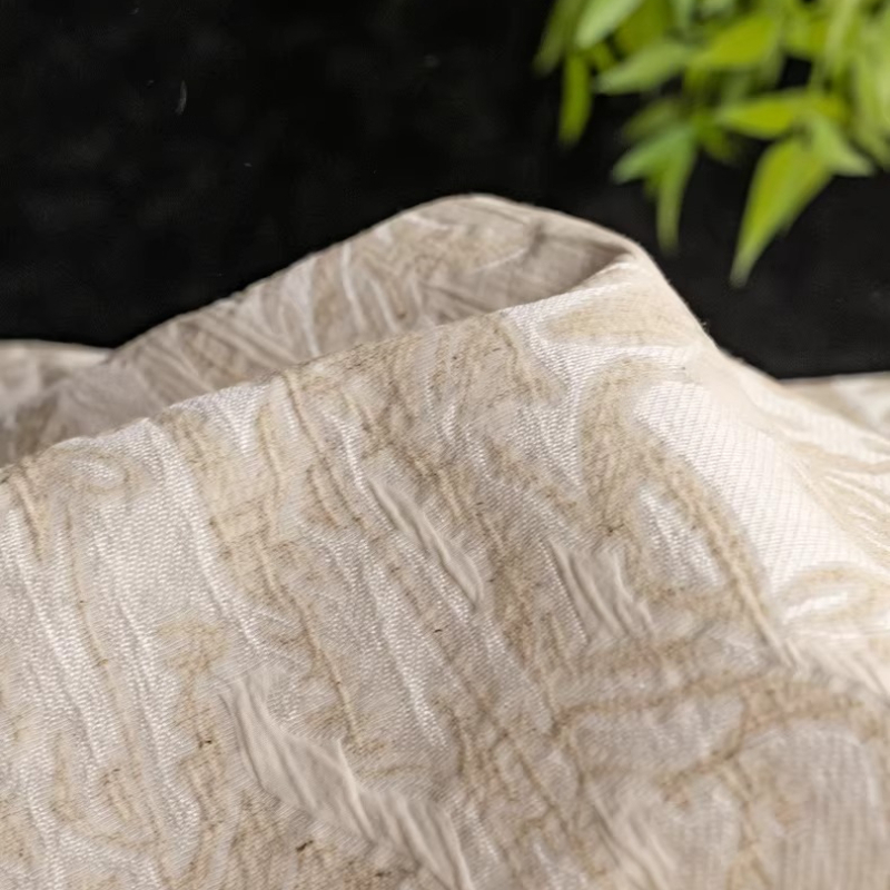 Kain Linen Jacquard Beige Moti - Is Sewing A Textile Craft ulasan dan harga