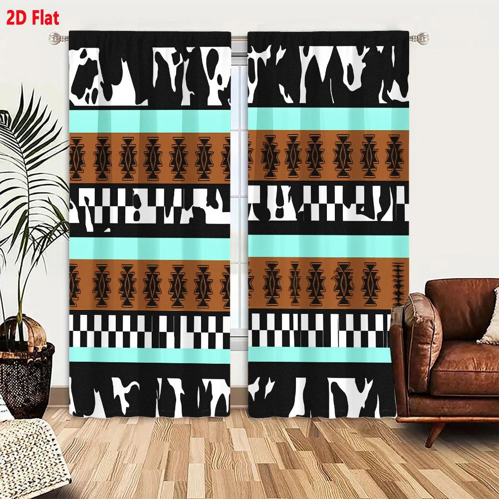 2 Buah Tirai 2D Pola Tribal Ab - Century Textile & Sewing Supply ulasan dan harga