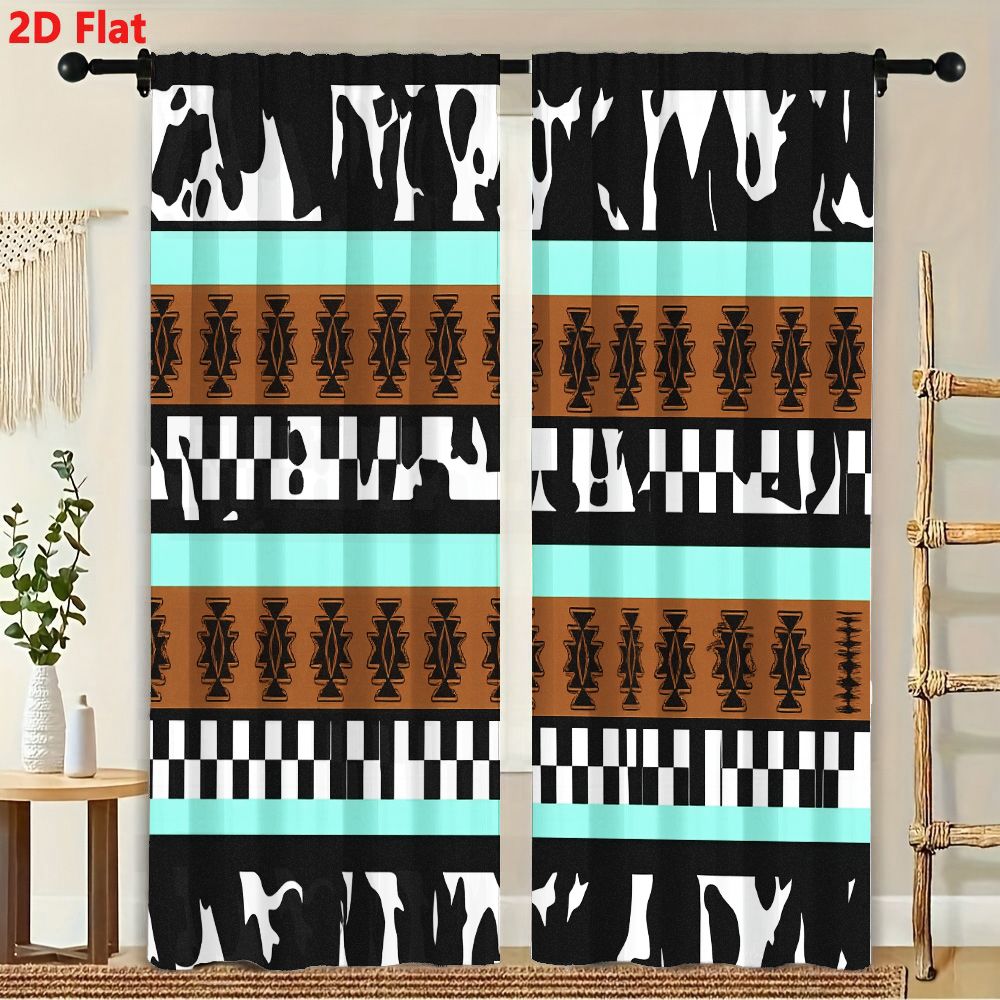 2 Buah Tirai 2D Pola Tribal Ab - Century Textile & Sewing Supply ulasan dan harga