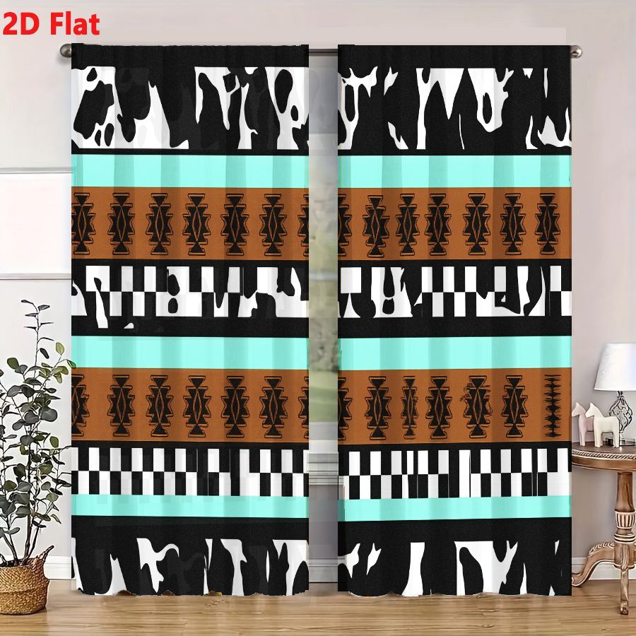 2 Buah Tirai 2D Pola Tribal Ab - Century Textile & Sewing Supply ulasan dan harga