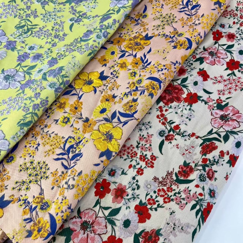 Kain Jacquard Bunga Kecil Mera - Vintage Sewing Textile ulasan dan harga