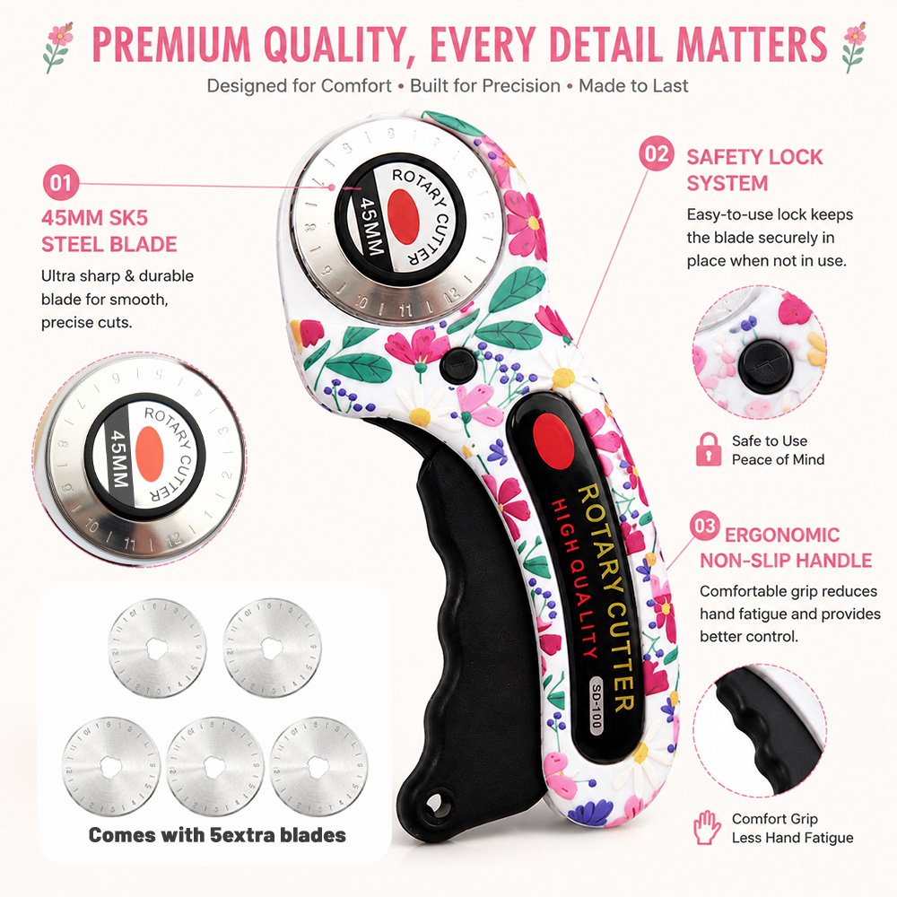 Pemotong Putar 45mm untuk Kart - Rotary Cutter Fabric ulasan dan harga
