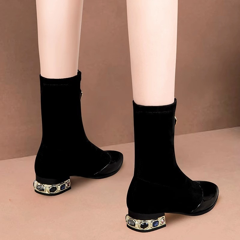 Sepatu bot pergelangan kaki pa - Sewing Front Zipper ulasan dan harga
