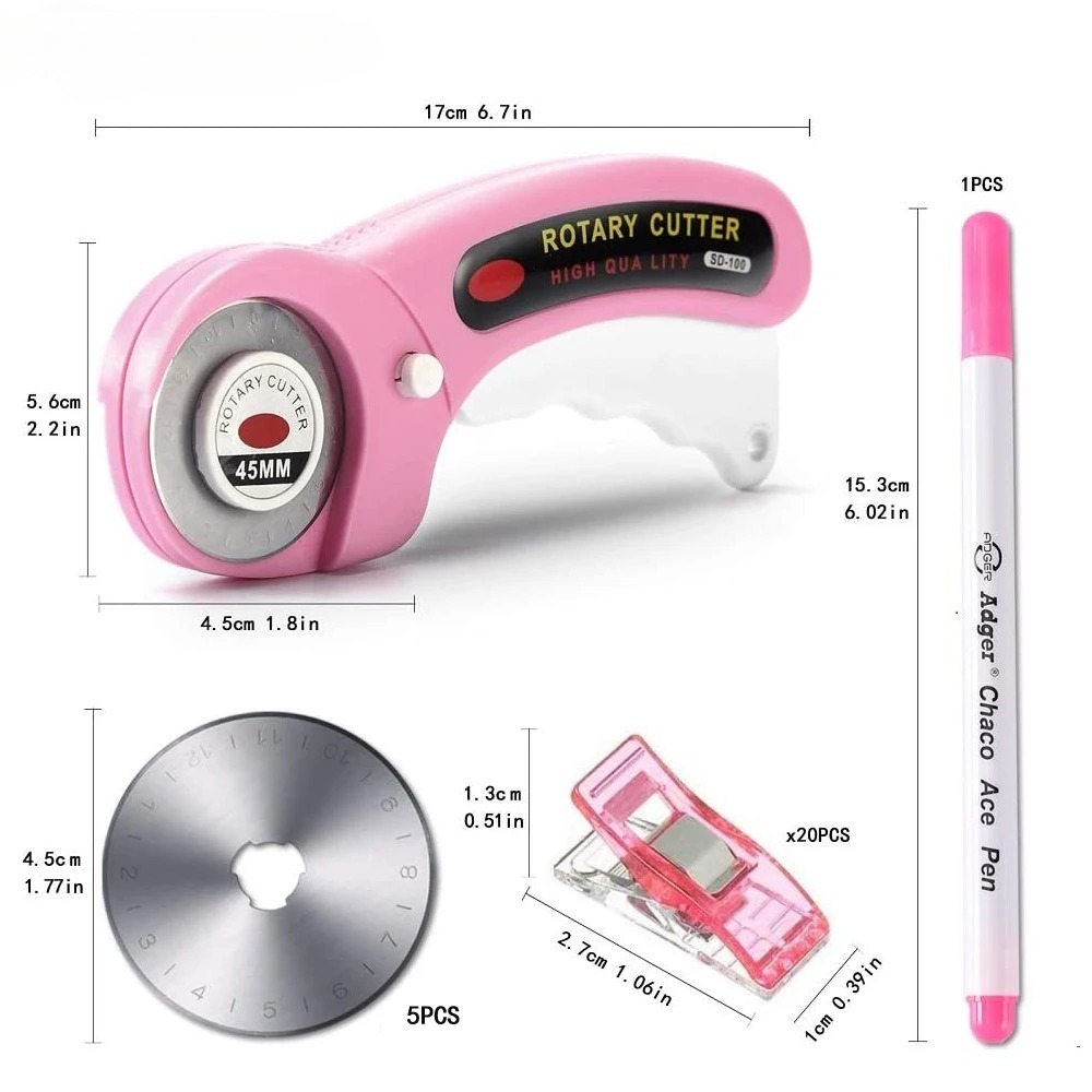 Pemotong Putar 5mm dengan 5 Bu - Rotary Cutter Fabric ulasan dan harga