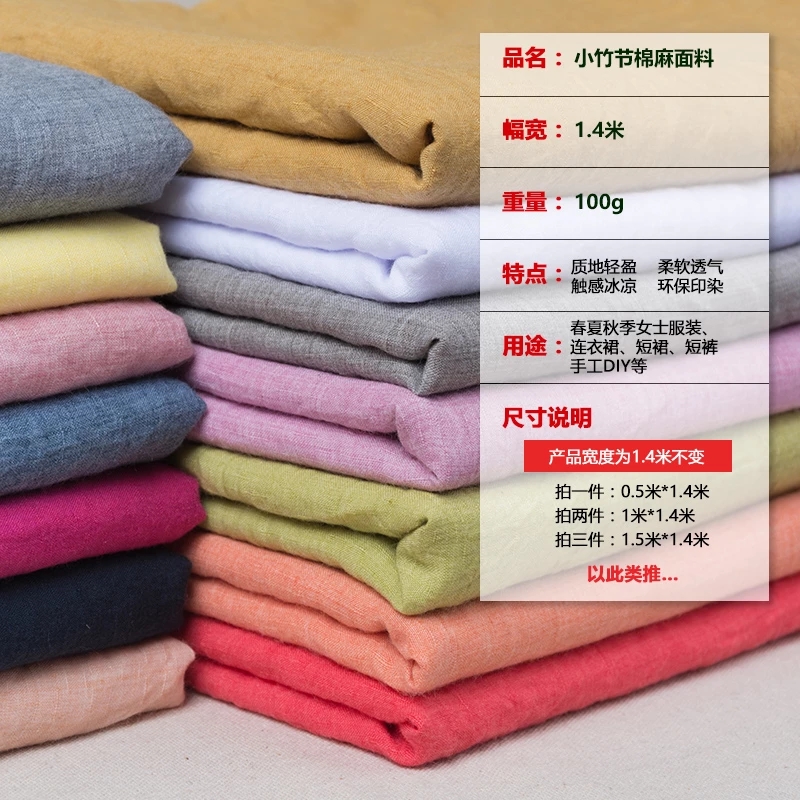 Kain Katun Linen Bambu Tipis d - Vintage Sewing Textile ulasan dan harga