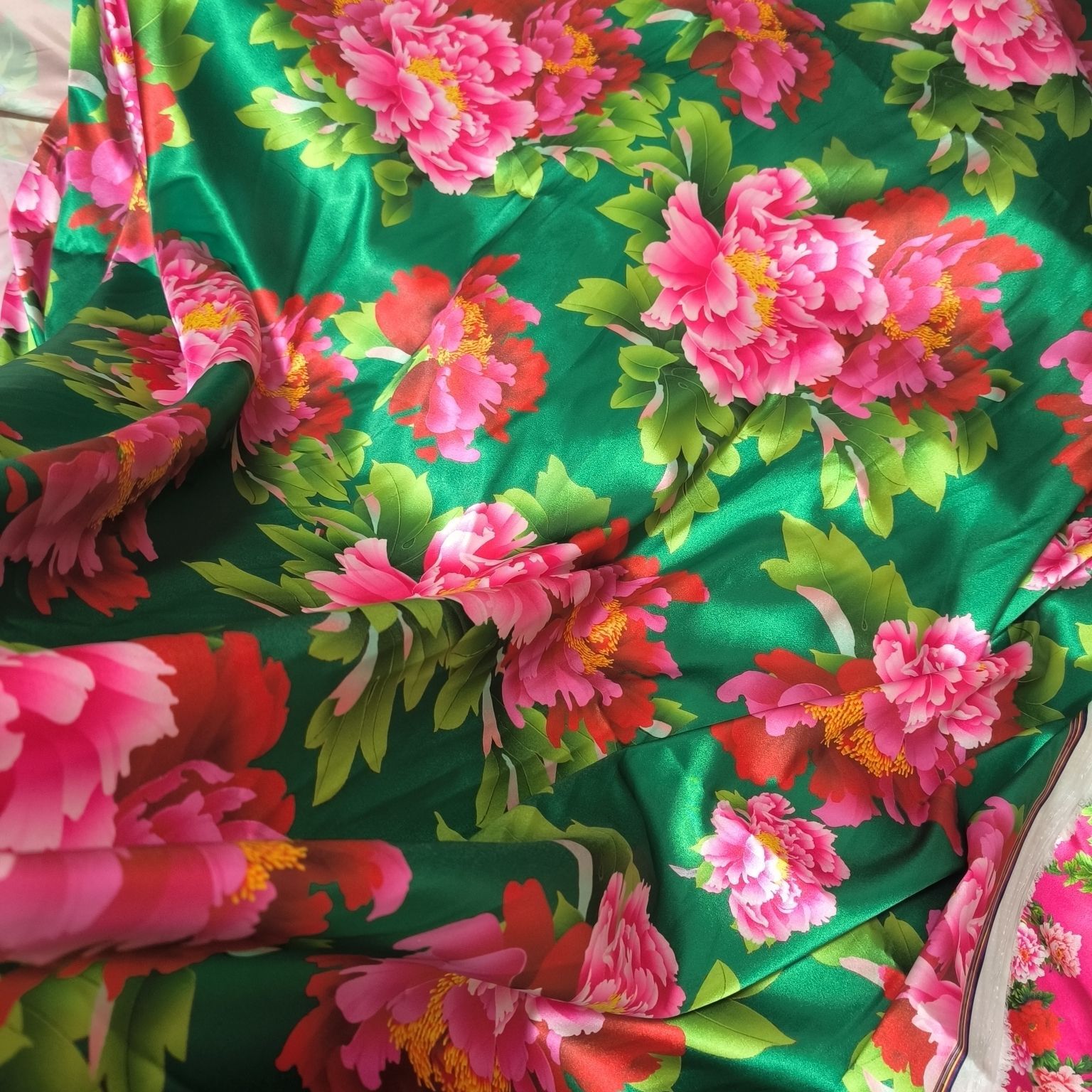 Kain Satin Asetat Motif Bunga  - Textile For Sewing ulasan dan harga